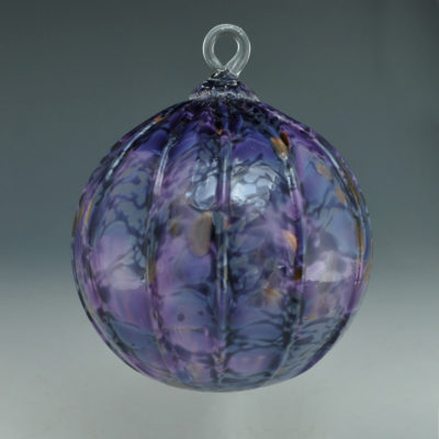 Purple Ribbed Ornament